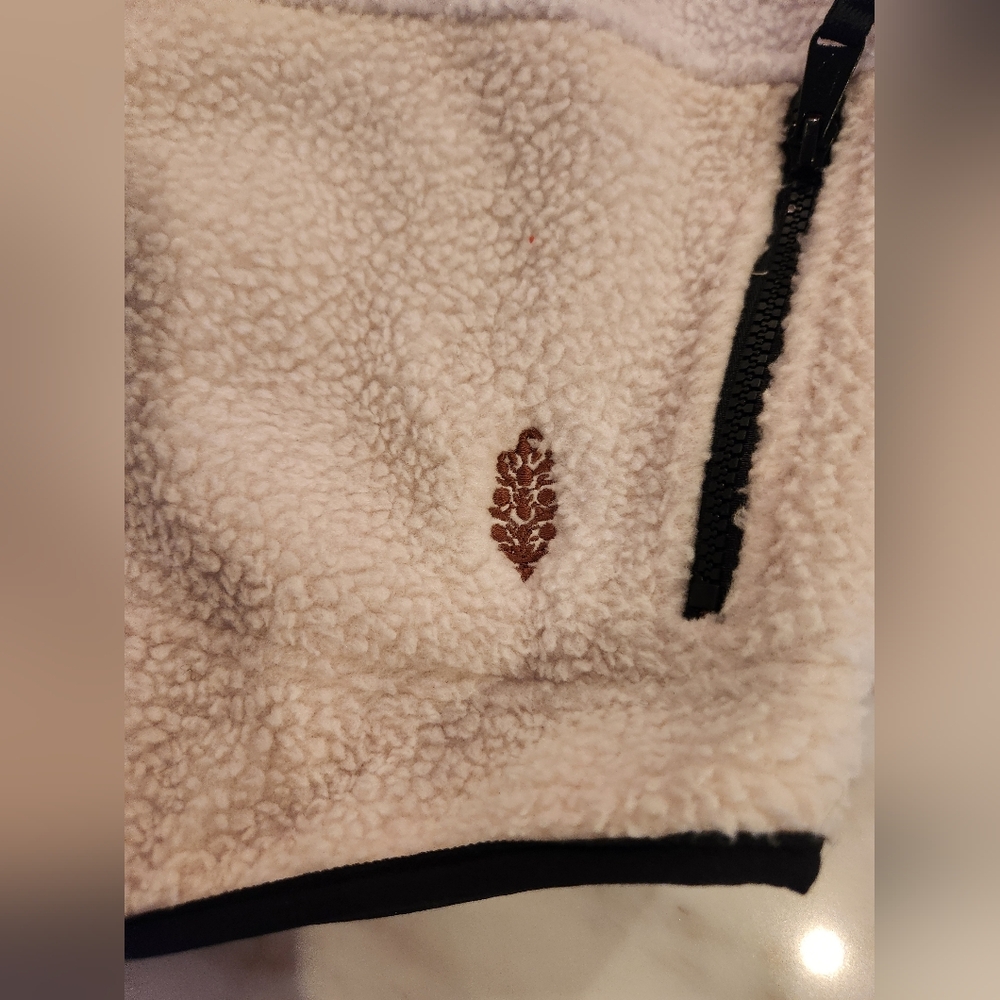 NWT Free People Hit the Slopes fleece 1/4 zip pullover jacket lavender fog combo - Picture 8 of 12